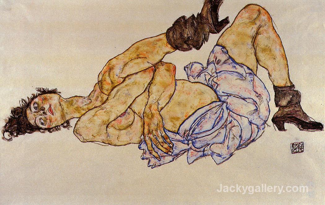 Reclining Female Nude by Egon Schiele paintings reproduction